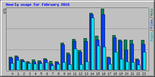 Hourly usage for February 2016