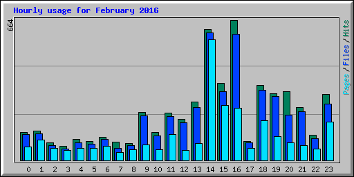 Hourly usage for February 2016