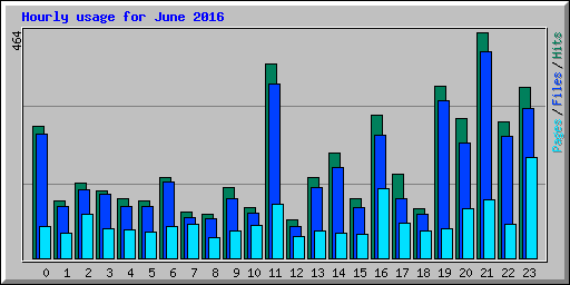 Hourly usage for June 2016