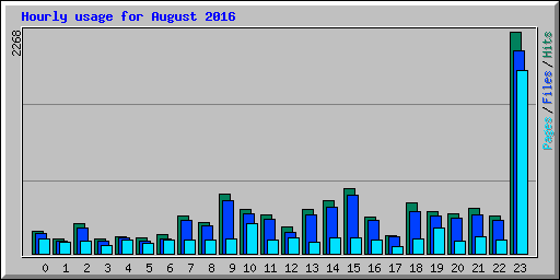 Hourly usage for August 2016