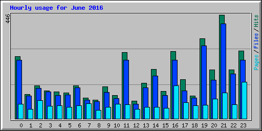 Hourly usage for June 2016