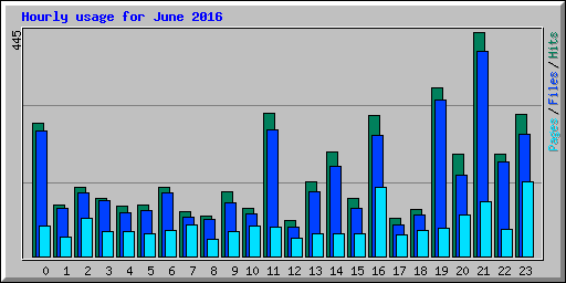 Hourly usage for June 2016