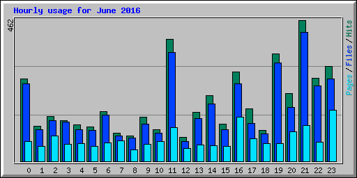 Hourly usage for June 2016