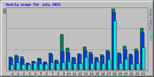 Hourly usage for July 2016