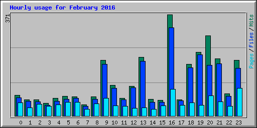 Hourly usage for February 2016