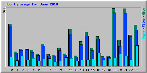 Hourly usage for June 2016