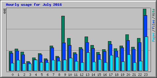 Hourly usage for July 2016