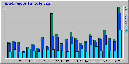 Hourly usage for July 2016